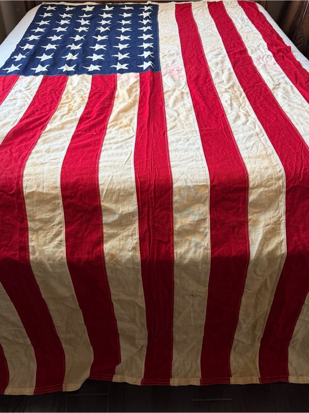 Vintage Valley Forge 48 Star American Flag 102x80 Made USA